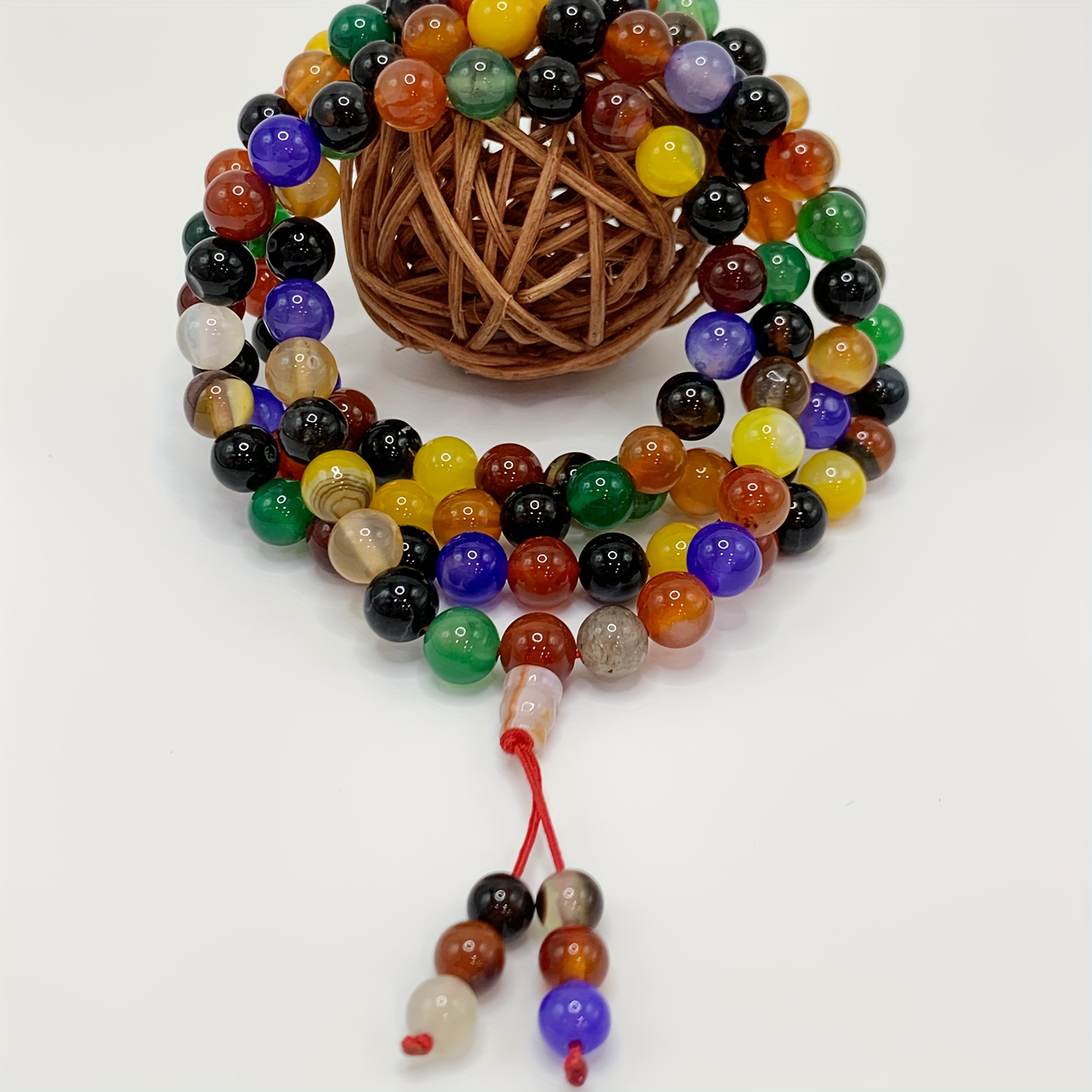 Colorful Agate Bead Bracelet 8mm Low Key Peace Protector Hot Item